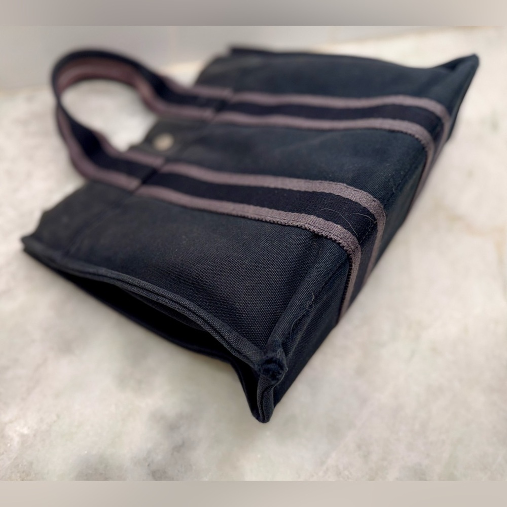 SOLD HERMES Vintage Unisex Y2K 100% Cotton Canvas Fourre Tout PM (Mini Tote) - Picture 6 of 16